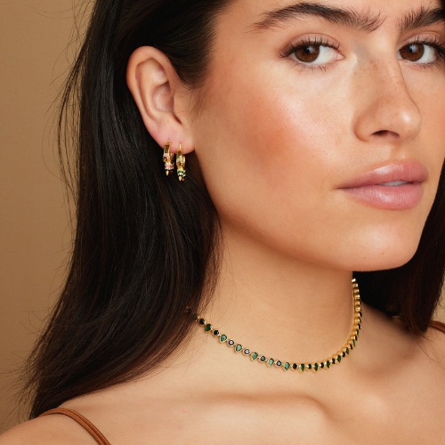 Jardin Spiked Huggie Hoops