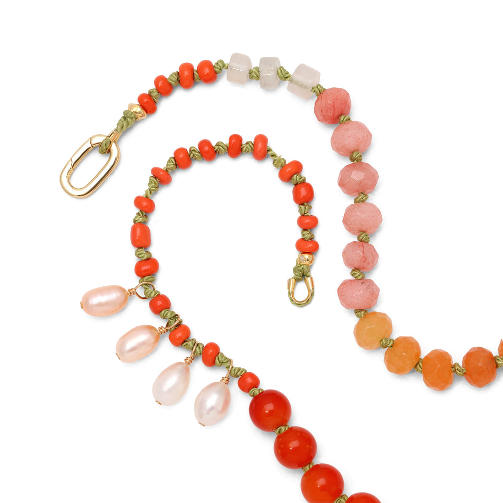 Frida Freshwater Pearl Orange Ombre Necklace