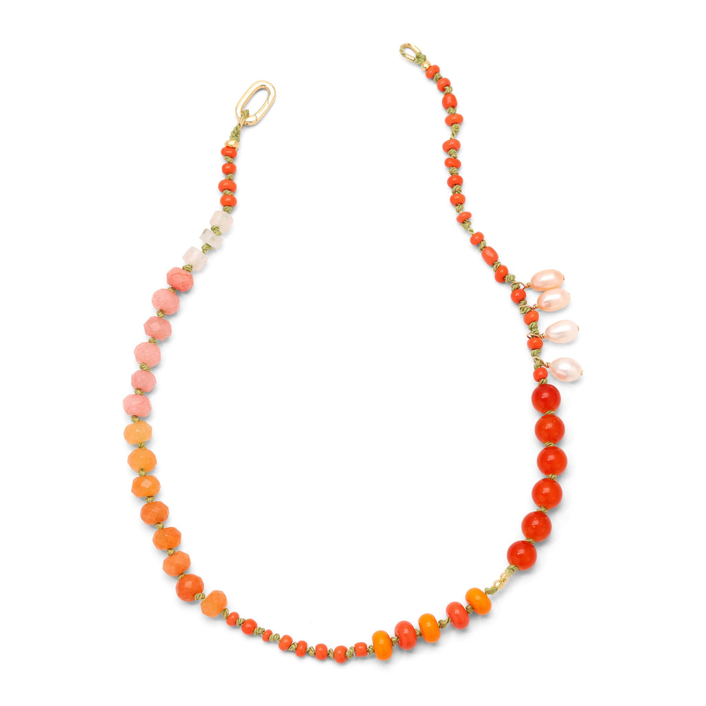 Frida Freshwater Pearl Orange Ombre Necklace