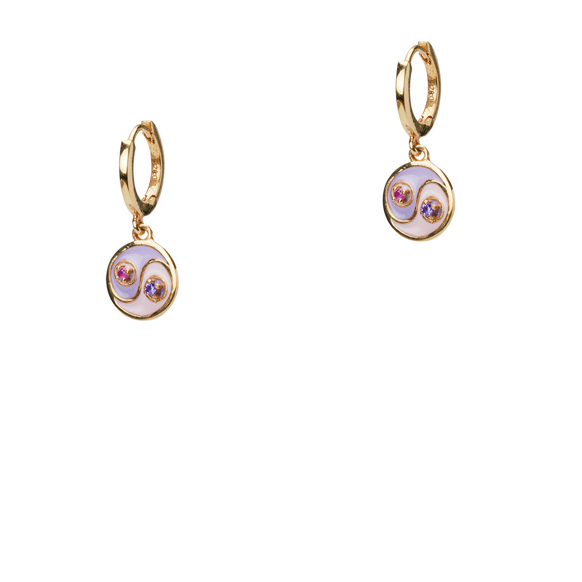 Yin Yang Huggie Earrings