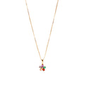 Rainbow Daisy Necklace Charm on Pretty Box Chain