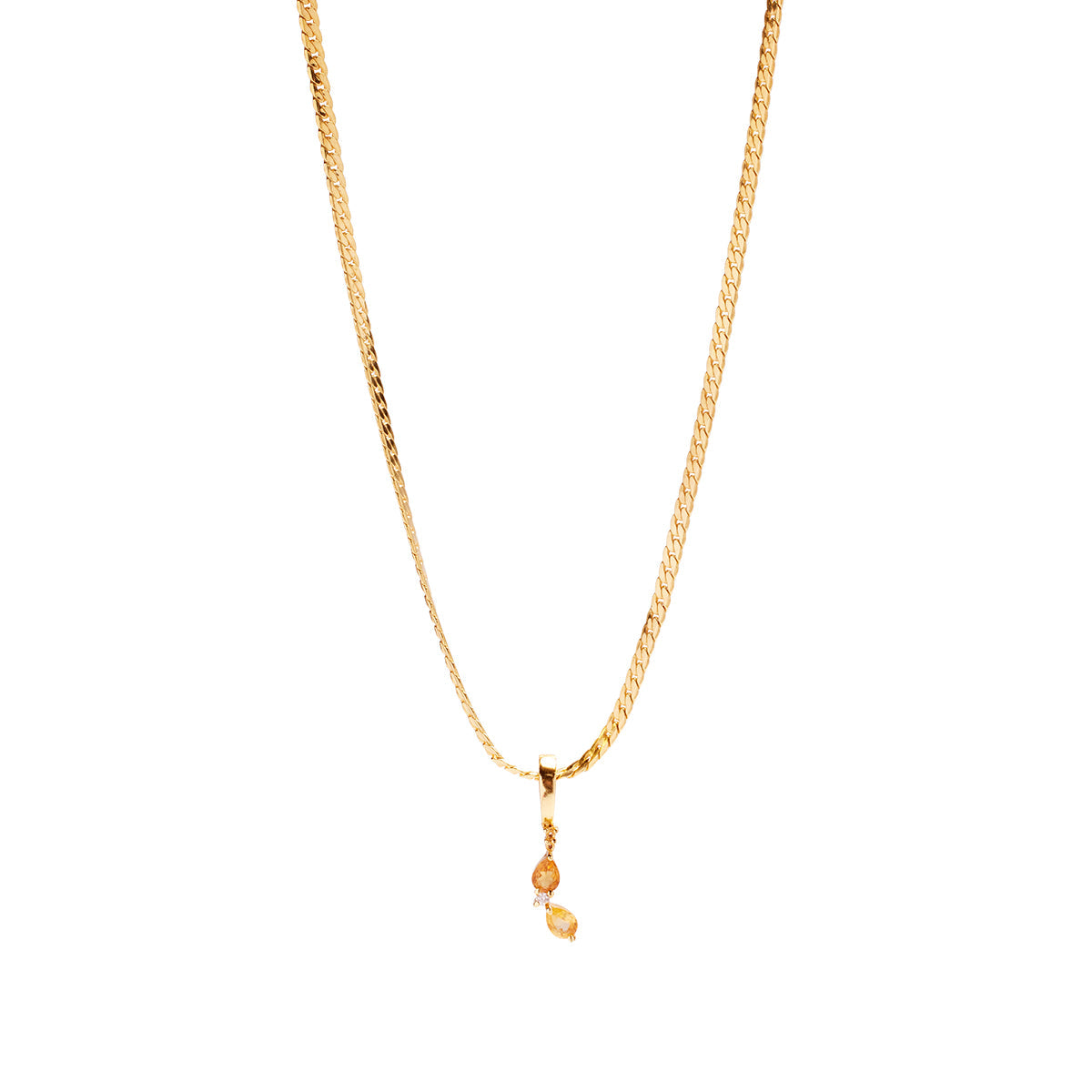 Banana Necklace Charm on  Dainty Herringbone Chain