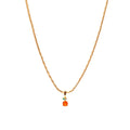 Orange Necklace Charm on Isla Round Snake Chain