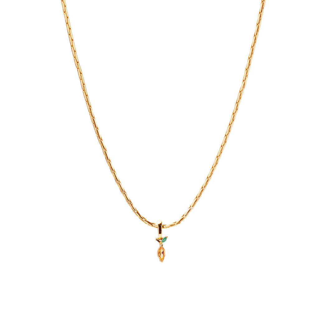 Lemon Zesty Necklace Charm on Isla Round Snake Chain